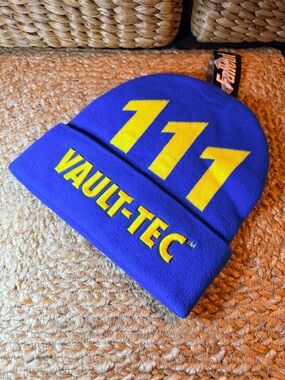 NWT Fallout Vault-Tec 111 Blue Knit Beanie Hat